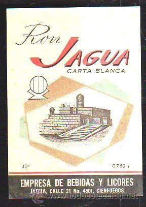 Alte Etiketten: ETIQUETA JAGUA CARTA BLANCA, CIENFUEGOS, 9 POR 13CM