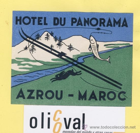 Etiquetas antiguas: ETIQUETA HOTEL MARRUECOS MAROC HOTEL DU PANORAMA AZROU 95 X 70 mm