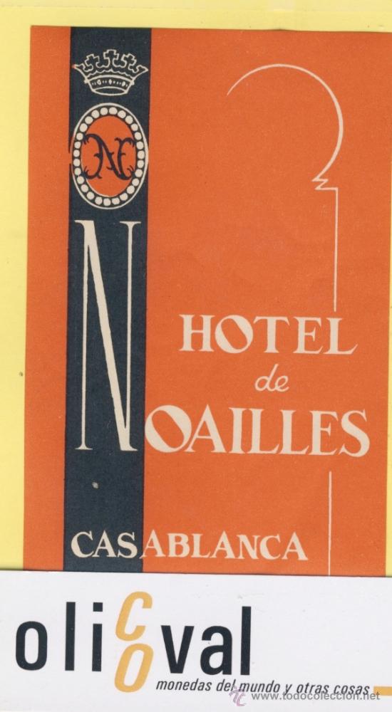 Etiquetas antiguas: ETIQUETA HOTEL MARRUECOS MAROC HOTEL MOAILLES CASABLANCA 65 X 100 - mm