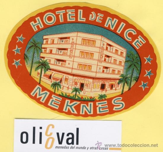 Etiquetas antiguas: ETIQUETA HOTEL MARRUECOS MAROC HOTEL DE NICE MEKN&Eacute;S 115 - mm