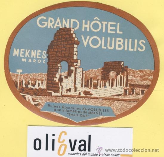 Etiquetas antiguas: ETIQUETA HOTEL MARRUECOS MAROC HOTEL DVOLUBILIS MEKN&Eacute;S 115 - mm