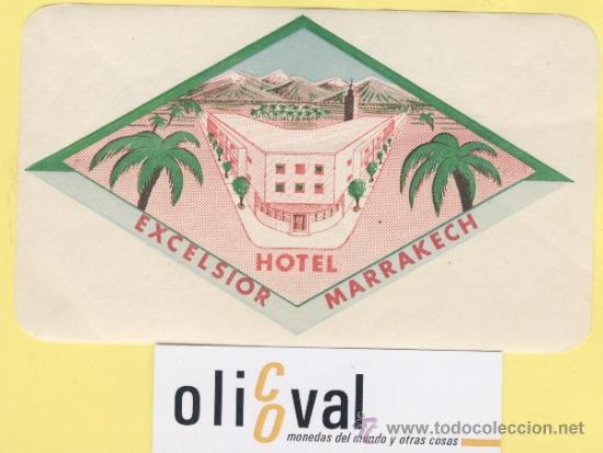 Etiquetas antiguas: ETIQUETA HOTEL MARRUECOS MAROC   HOTEL  EXCELSIOR MARRAKECH 130 X 76  mm    MONTA&Ntilde;AS