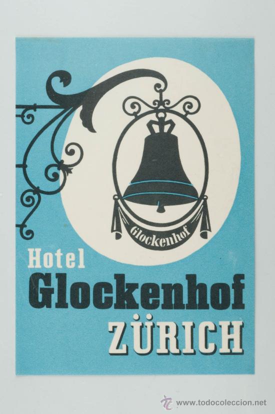 Old Labels: ETIQUETA DE HOTEL, HOTEL GLOCKENHOF, Z&Uuml;RICH COMPRA MINIMA PARA ENVIAR CINCO EUROS