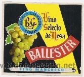 Etiquetas antiguas: Vino manchego Ballester - Foto 1
