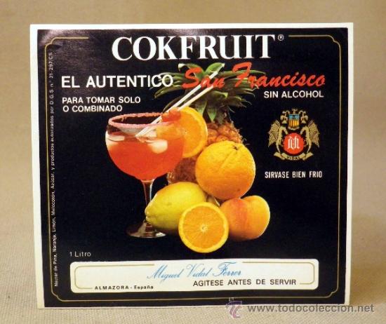 Etiquetas antiguas: ETIQUETA, COKFRUIT, SAN FRANCISCO, MIGUEL VIDAL,ALMAZORA