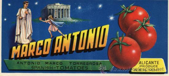 Etiquetas antigas: etiqueta publicidad tomates antonio marco torregrosa alicante