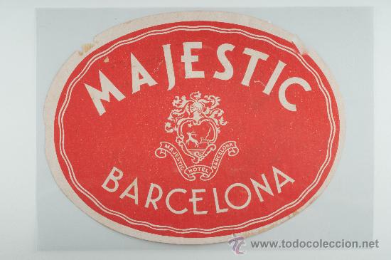 Etiquetas antiguas: ETIQUETA HOTEL MAJESTIC, BARCELONA