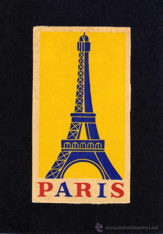 Etiquetas antiguas: ETIQUETA DE HOTEL -HOTEL PARIS - PARIS - FRANCIA