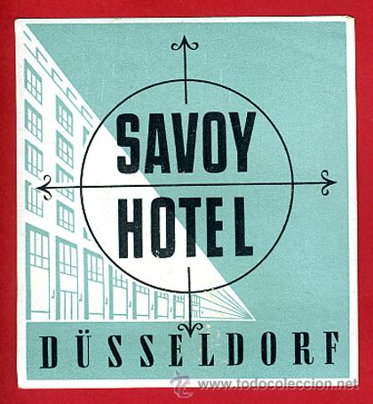 Etiquetas antiguas: ETIQUETA HOTEL , SAVOY DUSSELDORF ALEMANIA  , ORIGINAL , EH8