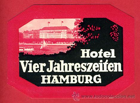Etiquetas antiguas: ETIQUETA HOTEL, VIER JAHRESZEITEN HAMBURG HAMBURGO ALEMANIA , ORIGINAL , EH20