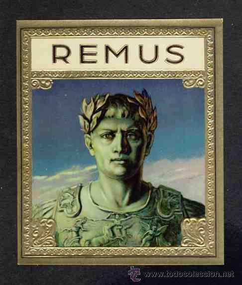 Etiquetas antiguas: Etiqueta de tabaco REMUS. En relieve
