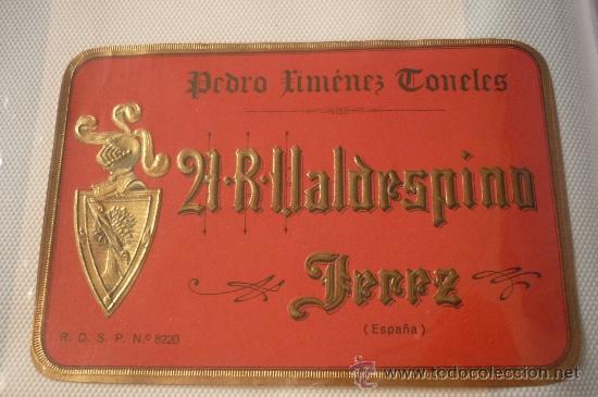 Alte Etiketten: ETIQUETA TROQUELADA DE PEDRO XIMENEZ CONELES. A.R. VALDESPINO. IMPECABLE