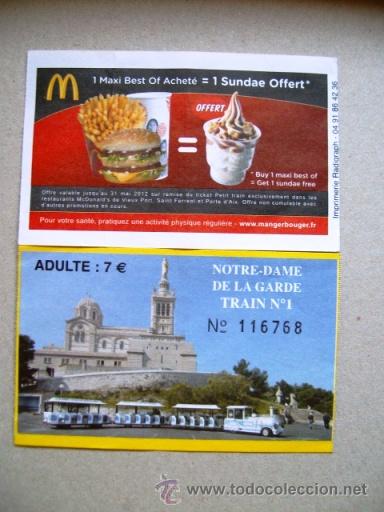 Etichette antiche: NOTRE-DAME DE LA GARDE - TRAIN N&ordm; 1 - 2 ENTRADAS