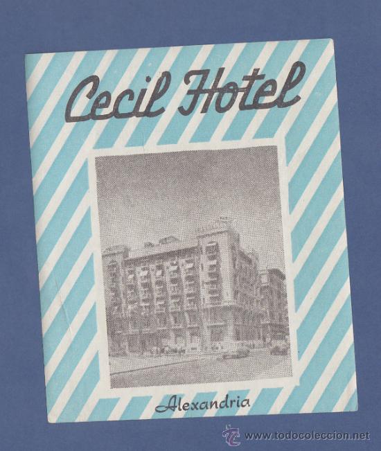 Etiquetas antiguas: ETIQUETA DE HOTEL CECIL - ALEXANDRIA - 9,5x8 cm.
