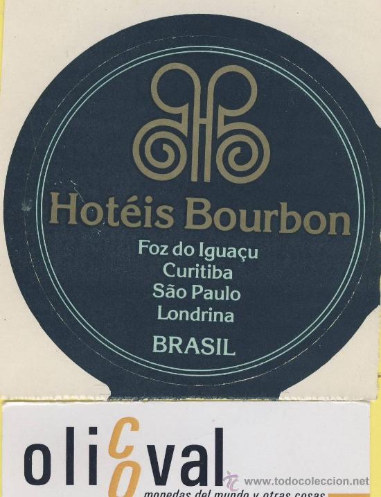 Etiquetas antiguas: ETIQUETA HOTEL-BRASIL - HOTEL BOURBON- FOZ DO IGUA&Ccedil;U- 105 -TROQUEL - mm -ILUSTRACION -