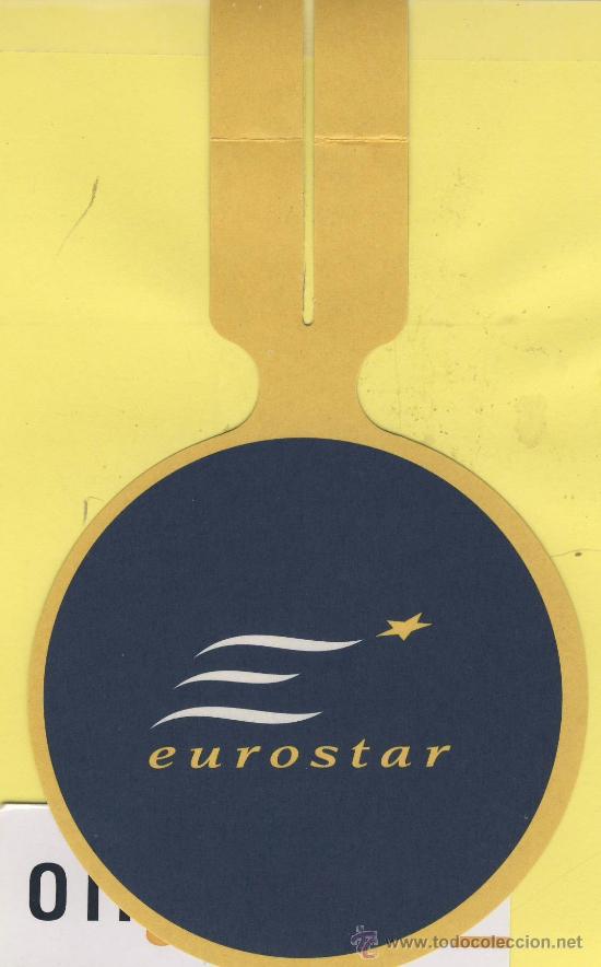 Etiquetas antiguas: ETIQUETA HOTEL-IDENTIFICADOR DE MALETA EUROSTAR 80 X 220 mm