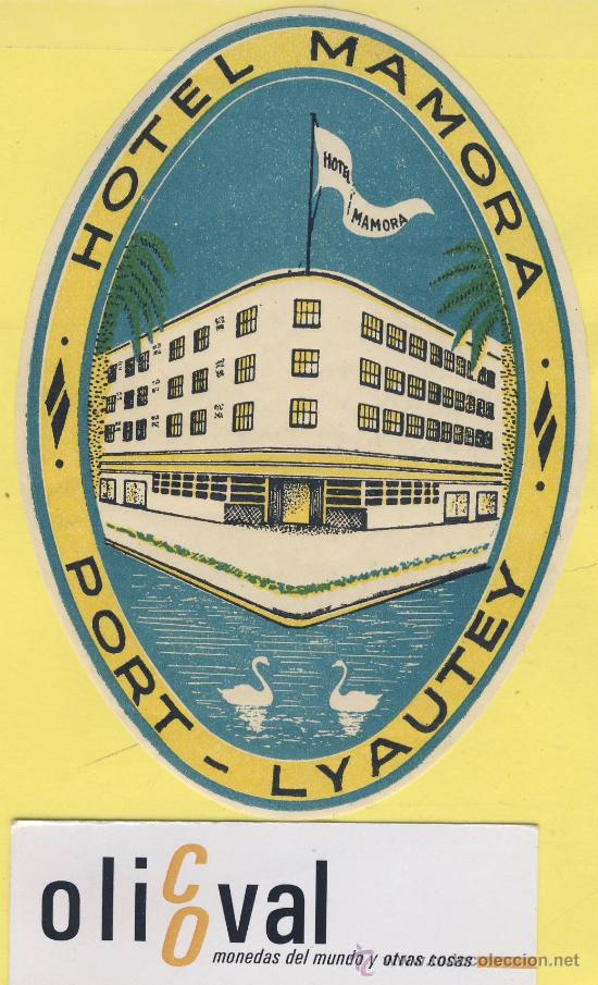 Etiquetas antiguas: ETIQUETA HOTEL-MARRUECOS -HOTEL PORT LYAUTEY-1954 -ILUSTRACION 120 X 85 mm