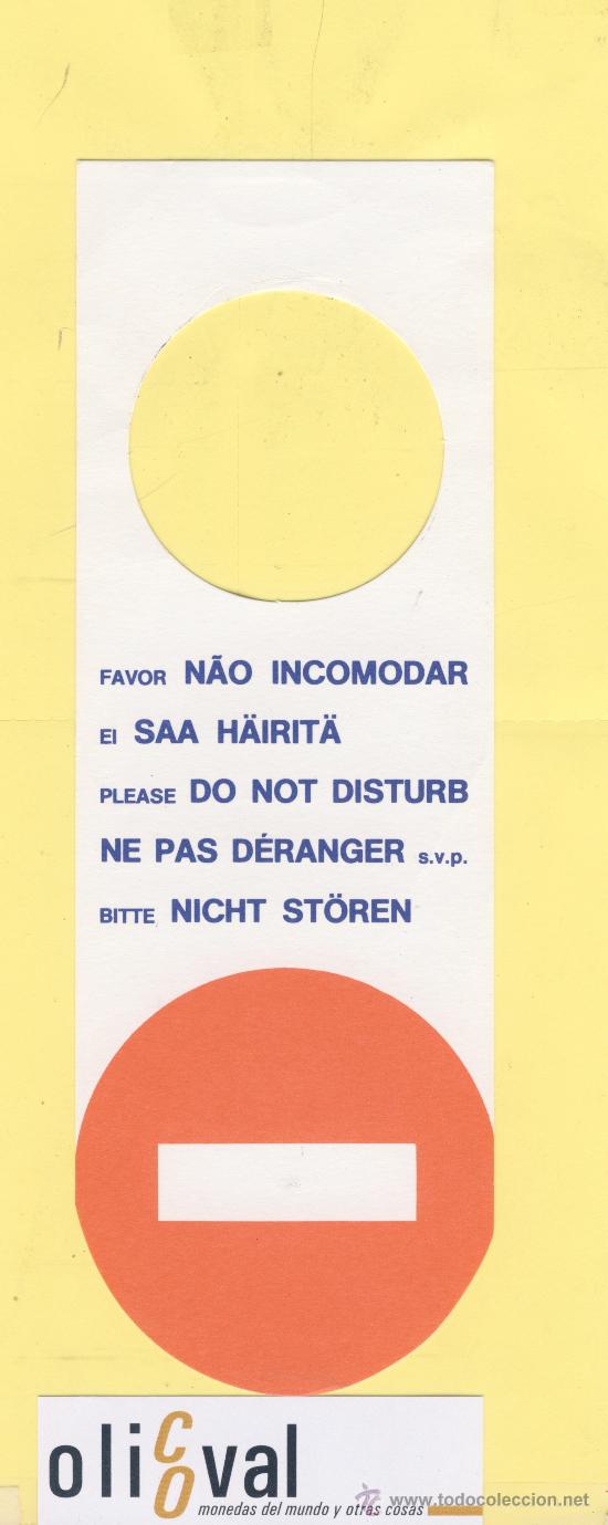Etiquetas antiguas: Etiqueta Hotel -no molesten-do not disturb-HOTEL UUNDSOR -FUNCHAL-MADEIRA -PORTUGAL