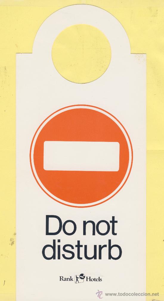 Etiquetas antiguas: ETIQUETA DE HOTEL -NO MOLESTEN-DO NOT DISTURB- HOTEL RANK
