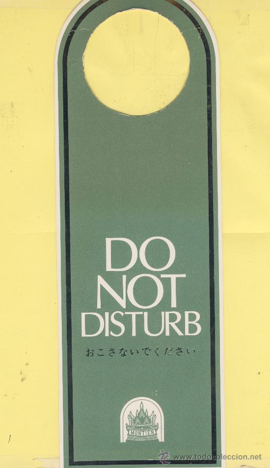Etiquetas antiguas: ETIQUETA DE HOTEL -NO MOLESTEN-DO NOT DISTURB- HOTEL MONTIEN BANGKOK-THAILANDIA
