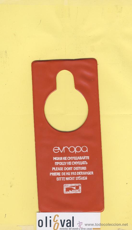 Etiquetas antiguas: ETIQUETA DE HOTEL -NO MOLESTEN-DO NOT DISTURB- HOTEL EVROPA-NOVE M&Egrave;STO. REP.CHECA