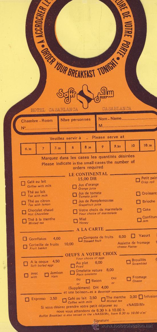 Etiquetas antiguas: ETIQUETA DE HOTEL -NO MOLESTEN-DO NOT DISTURB- HOTEL SAFIR-CASABLANCA - MARRUECOS-