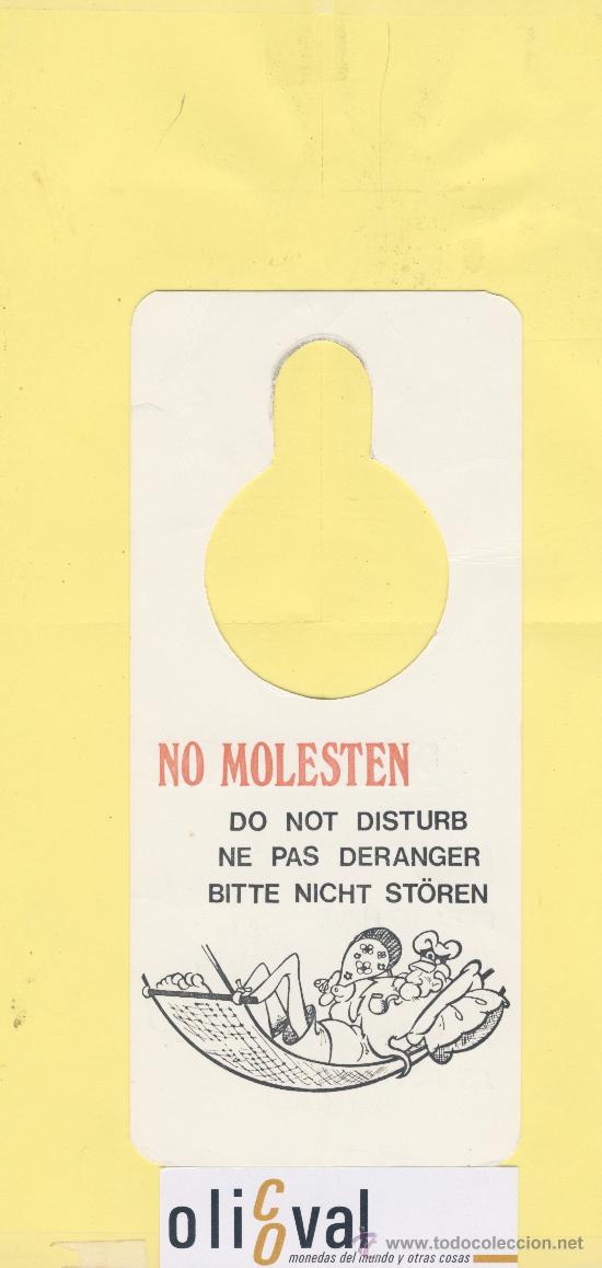 Etiquetas antiguas: ETIQUETA DE HOTEL -NO MOLESTEN-DO NOT DISTURB- HOTEL  ESTANDARD-ESPA&Ntilde;A