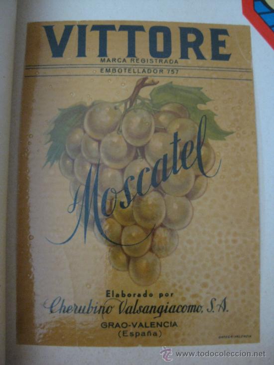 Etiquetas antiguas: ETIQUETA VINO VITTORE MOSCATEL. EL GRAO, VALENCIA