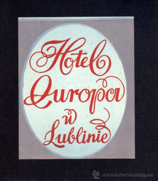 Etiquetas antiguas: ETIQUETA DE HOTEL -  HOTEL EUROPA - LUBLINIE - YUGOSLAVIA