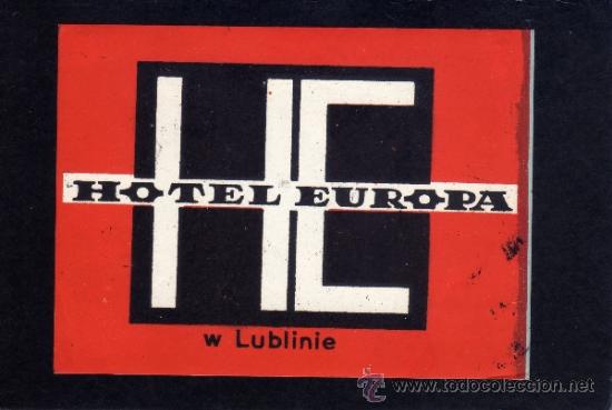 Etiquetas antiguas: ETIQUETA DE HOTEL -  HOTEL EUROPA -  LUBLINIE - YUGOSLAVIA