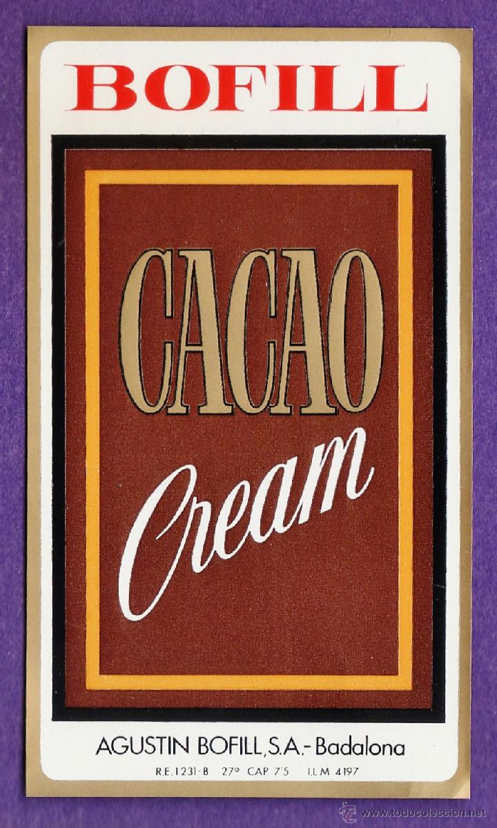Old Labels: etiqueta - cacao cream bofill - agustin bofill / badalona