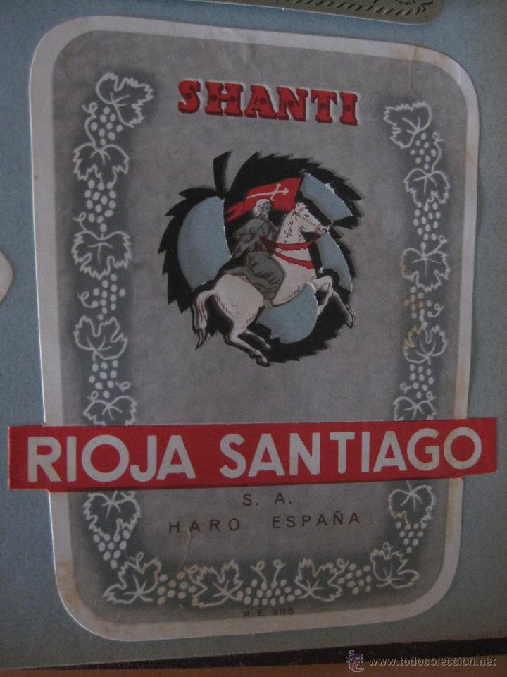 Etiquetas antiguas: ETIQUETA VINO RIOJA SANTIAGO SHANTI. HARO, LA RIOJA