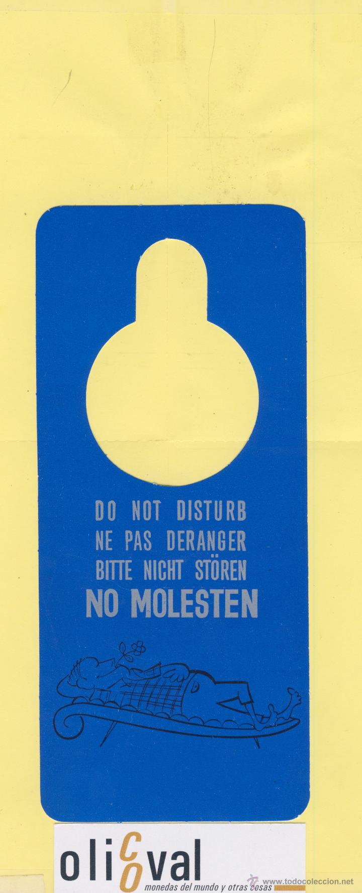 Etiquetas antiguas: ETIQUETA DE HOTEL -NO MOLESTEN-DO NOT DISTURB-ESTARDAR SIN REFERENCIA