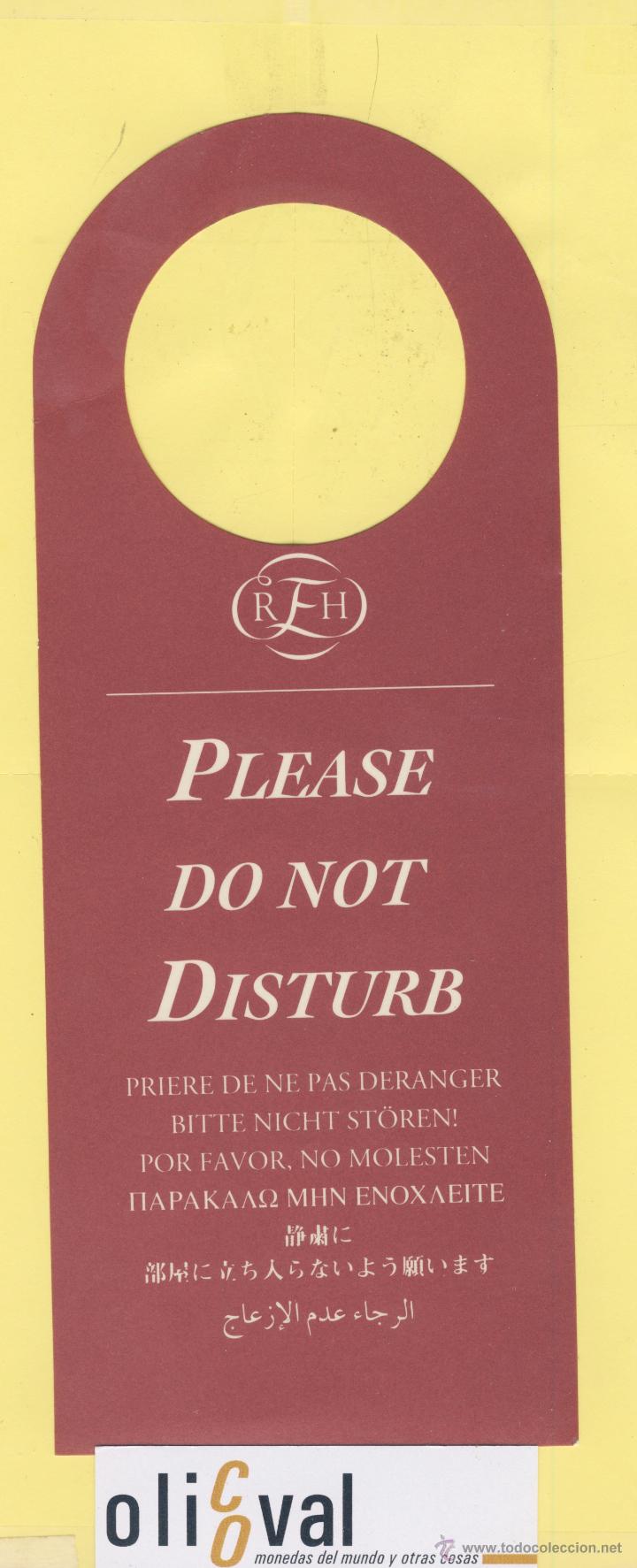 Etiquetas antiguas: ETIQUETA DE HOTEL -NO MOLESTEN-DO NOT DISTURB-HOTEL Hotel Finca Eslava ANTEQUERA MALAGA