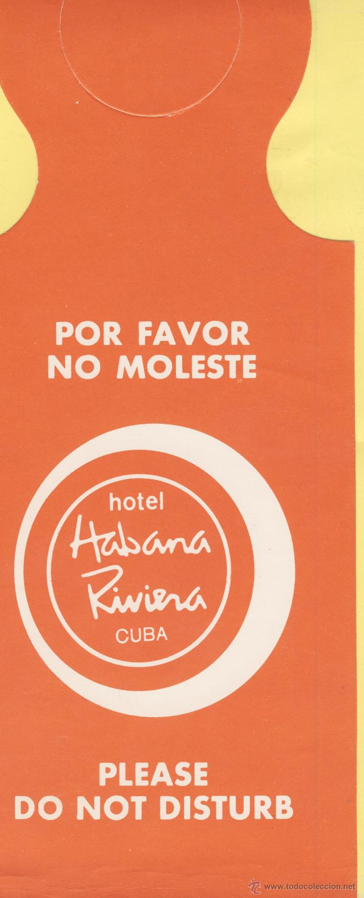 Etiquetas antiguas: ETIQUETA DE HOTEL -NO MOLESTEN-DO NOT DISTURB-HOTEL HOTEL HABANA RIVIERA CUBA