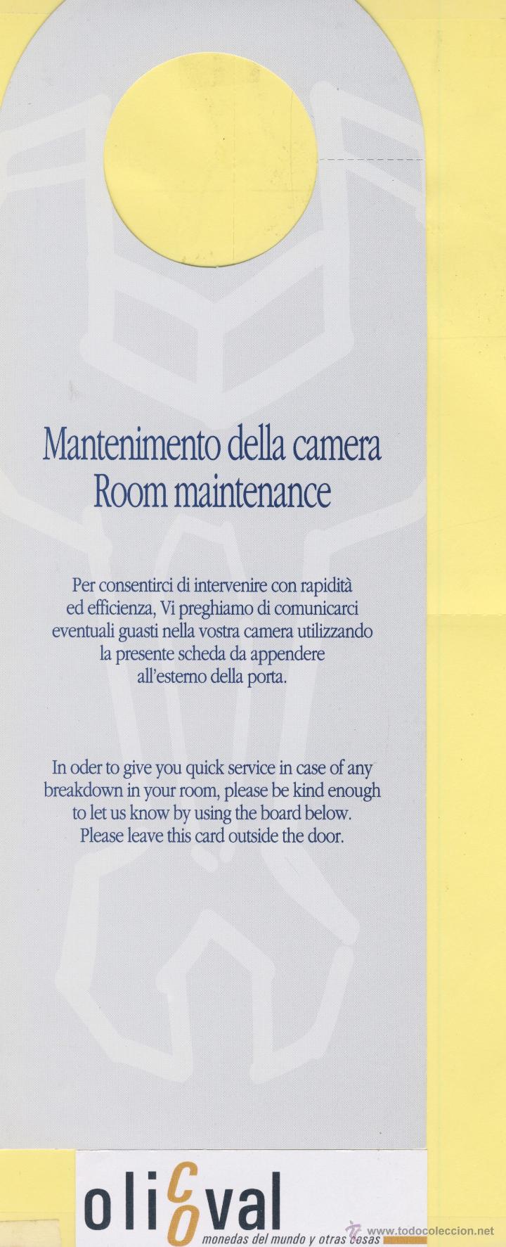 Etiquetas antiguas: ETIQUETA DE HOTEL -NO MOLESTEN-DO NOT DISTURB-HOTEL AMBASCIATORI-ITALIA