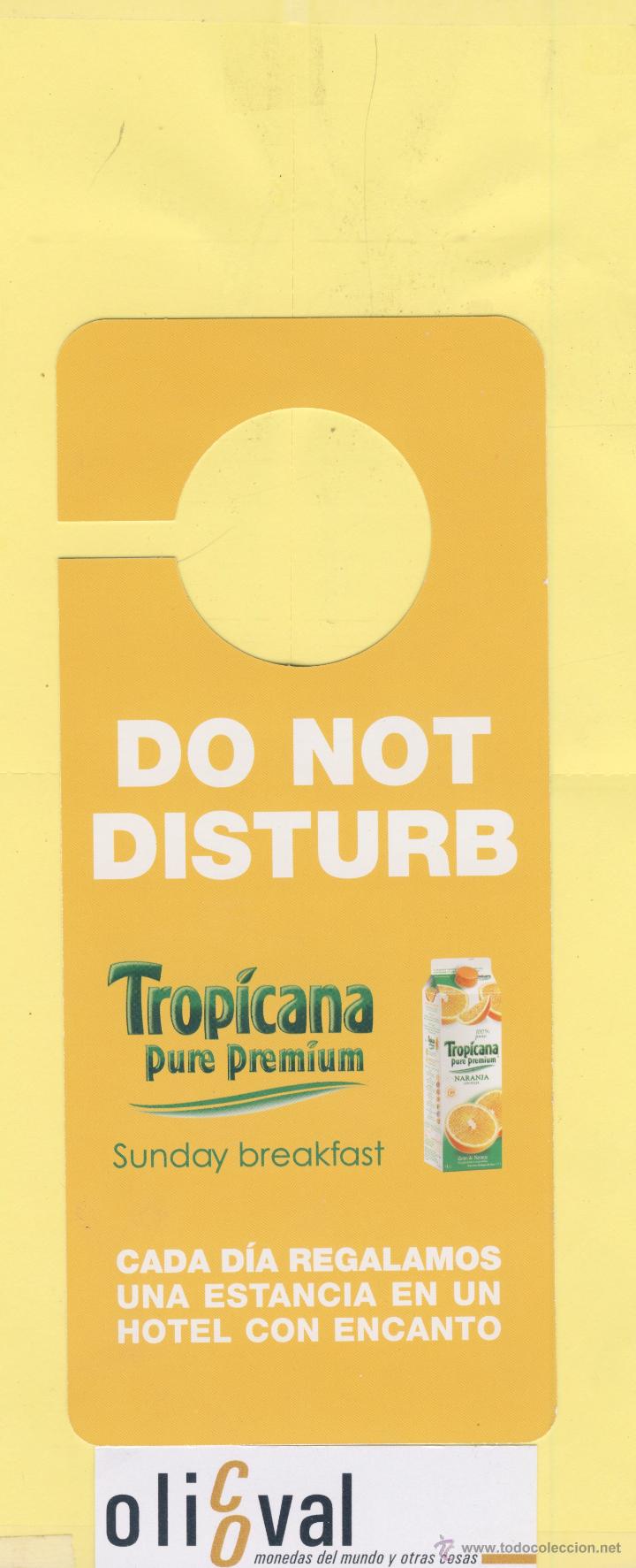 Etiquetas antiguas: ETIQUETA DE HOTEL -NO MOLESTEN-DO NOT DISTURB-HOTEL TROPICANA PUBLICIDAD