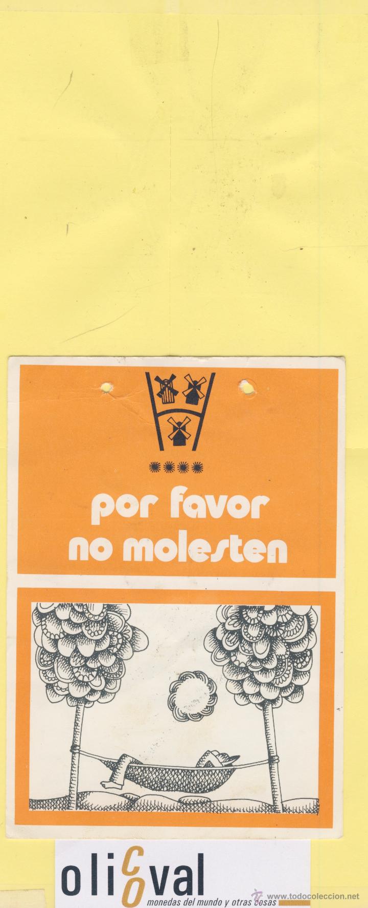 Etiquetas antiguas: ETIQUETA DE HOTEL -NO MOLESTEN-DO NOT DISTURB-HOTEL ESTANDAR  DE PERU