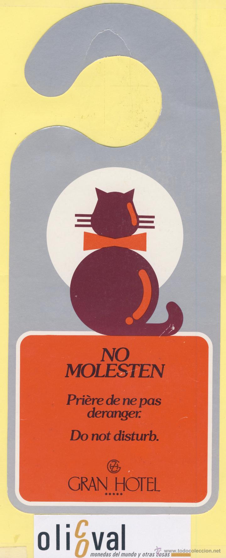 Etiquetas antiguas: ETIQUETA DE HOTEL -NO MOLESTEN-DO NOT DISTURB-GRAN HOTEL-