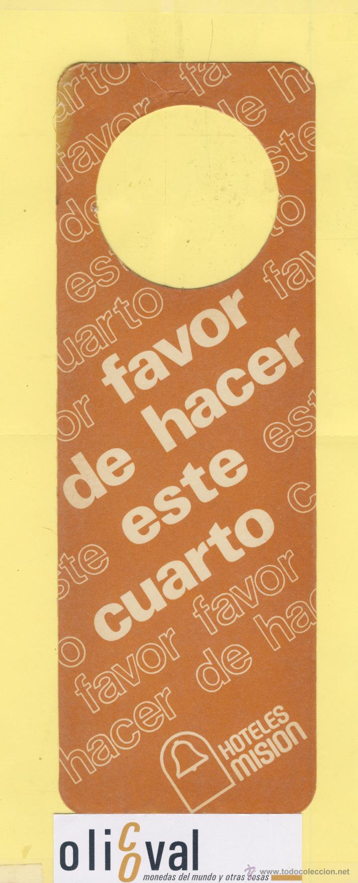 Etiquetas antiguas: ETIQUETA DE HOTEL -NO MOLESTEN-DO NOT DISTURB- HOTEL MISION MERIDA YUCATAN MEXICO