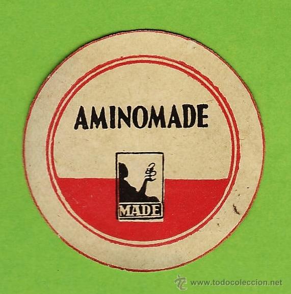 Etiquetas antiguas: mini etiqueta - aminomade / made - farmacia / medicina / salud - a&ntilde;os 50