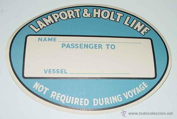Etiquetas antiguas: ANTIGUA ETIQUETA PARA MALETA - LAMPORT &amp; HOLT LINE - TIENE EL TAMA&Ntilde;O DE UNA POSTAL APROXIMADAMEN