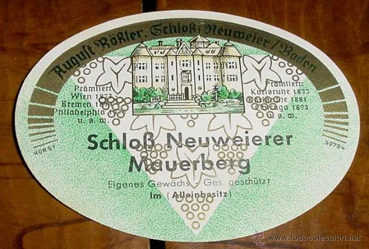 Etiquetas antiguas: ANTIGUA ETIQUETA PARA MALETA CON PUBLICIDAD DE SCHLOB NEUWEIERER - MAUERBERG - TAMA&Ntilde;O POSTAL APROXIM