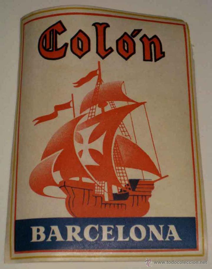 Etiquetas antiguas: ANTIGUA ETIQUETA DE MALETA - ANTIQUE LUGGAGE BAGAGE LABEL - ANCIEN ETIQUETTE LA VALISE - HOTEL COLON