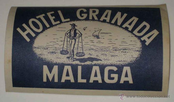Etiquetas antiguas: ANTIGUA ETIQUETA DE MALETA - ANTIQUE LUGGAGE BAGAGE LABEL - ANCIEN ETIQUETTE LA VALISE - HOTEL GRANA