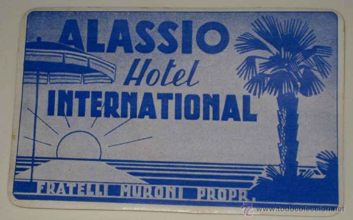 Etiquetas antiguas: ANTIGUA ETIQUETA DE MALETA - ANTIQUE LUGGAGE BAGAGE LABEL - ANCIEN ETIQUETTE LA VALISE - ALASSIO, HO