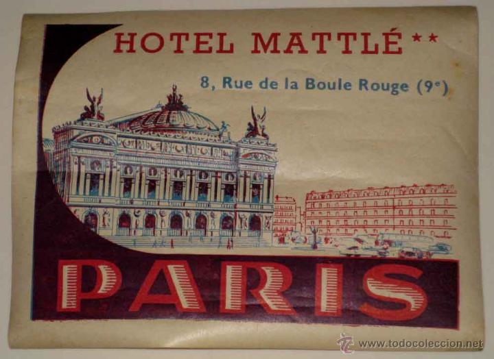 Etiquetas antiguas: ANTIGUA ETIQUETA DE MALETA - ANTIQUE LUGGAGE BAGAGE LABEL - ANCIEN ETIQUETTE LA VALISE - HOTEL MATTL