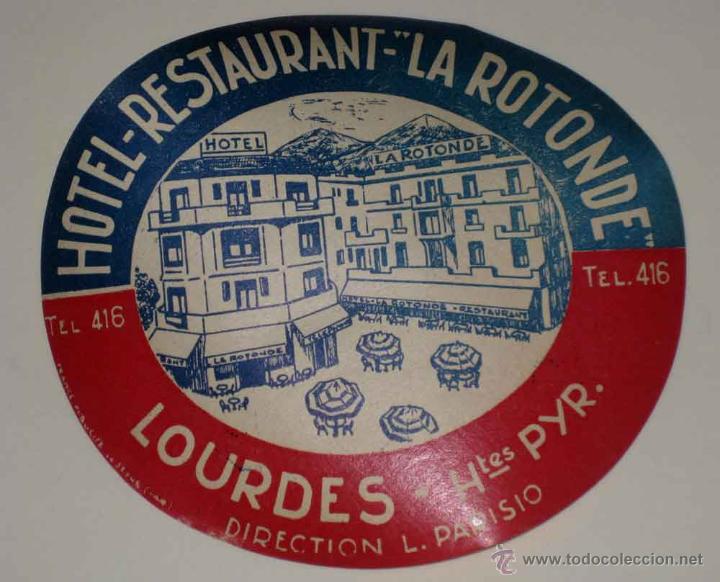 Etiquetas antiguas: ANTIGUA ETIQUETA DE MALETA - ANTIQUE LUGGAGE BAGAGE LABEL - ANCIEN ETIQUETTE LA VALISE - HOTEL RESTA