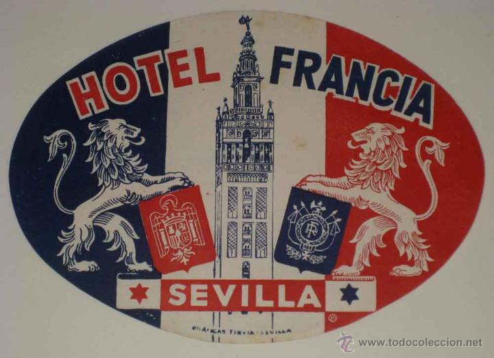 Etiquetas antiguas: ANTIGUA ETIQUETA DE MALETA - ANTIQUE LUGGAGE BAGAGE LABEL - ANCIEN ETIQUETTE LA VALISE - HOTEL FRANC