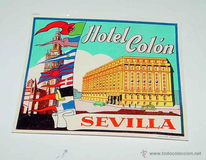 Etiquetas antiguas: ANTIGUA ETIQUETA DE MALETA - ANTIQUE LUGGAGE BAGAGE LABEL - ANCIEN ETIQUETTE LA VALISE - HOTEL COLON